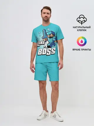 Мужской костюм с шортами / Майнкрафт