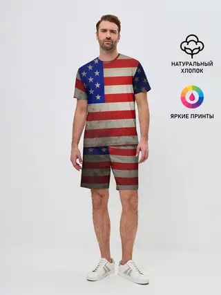 Мужской костюм с шортами / Американский флаг
