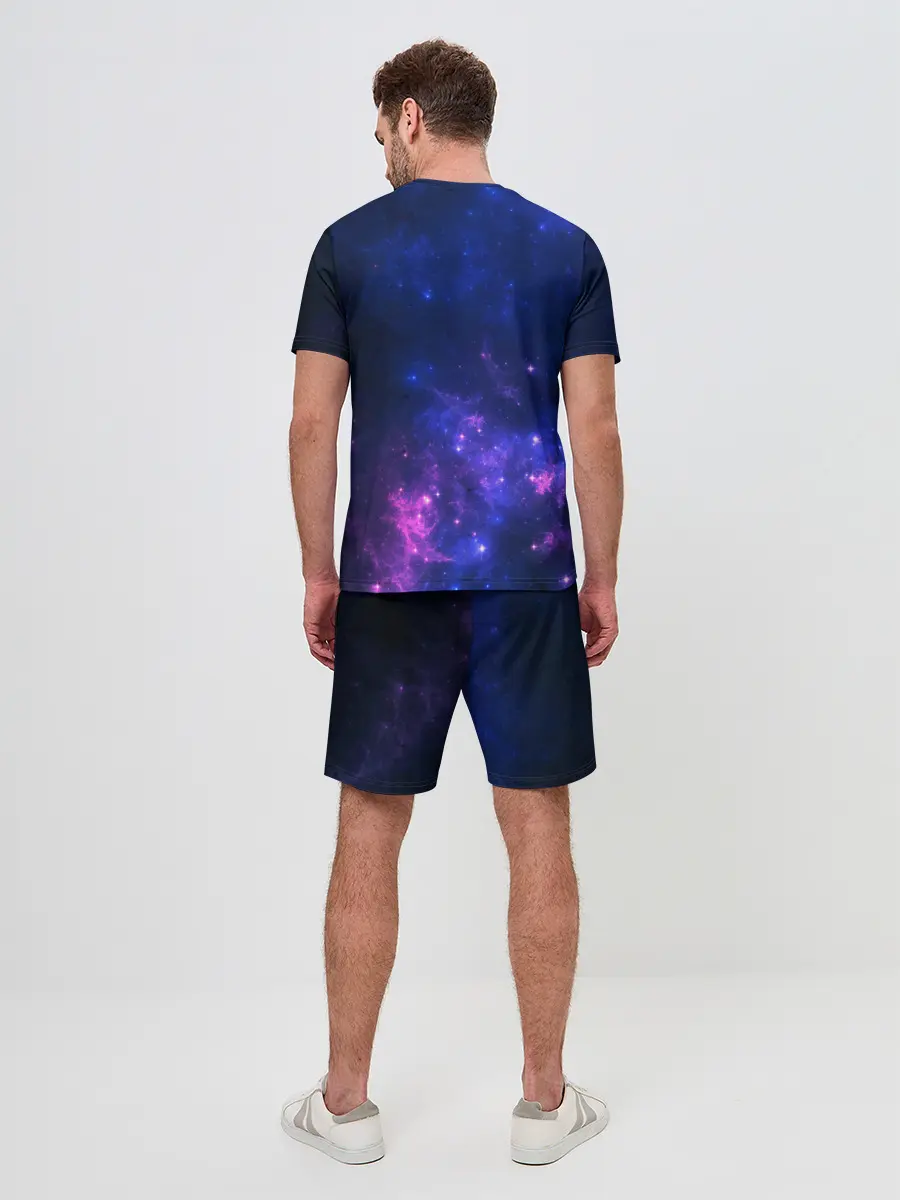 Мужской костюм с шортами / Неоновый космос