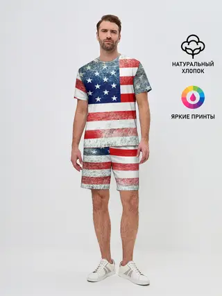 Мужской костюм с шортами / Америка Флаг