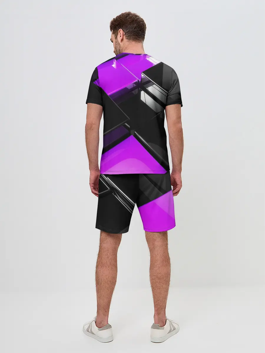 Мужской костюм с шортами / Неоновые кубы