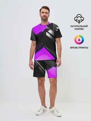 Мужской костюм с шортами / Неоновые кубы