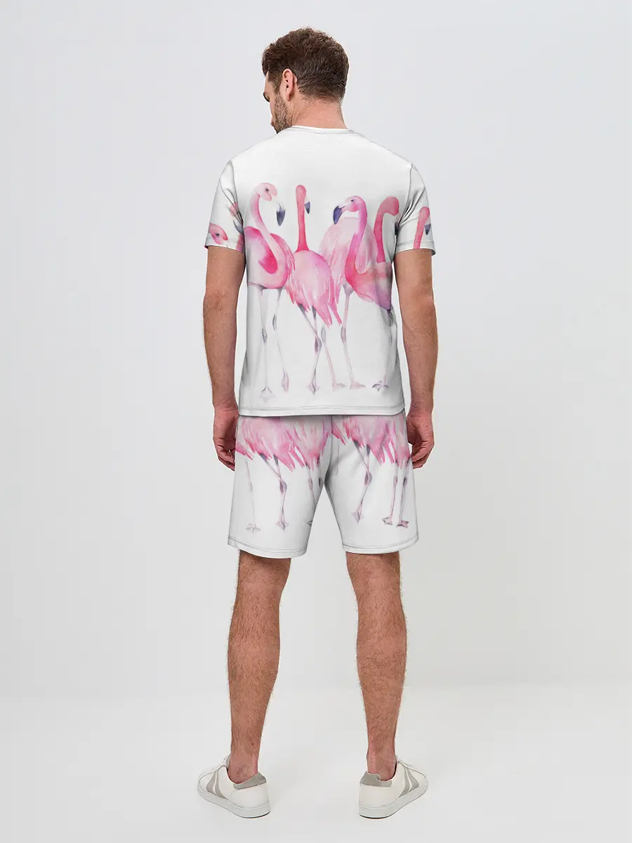 Мужской костюм с шортами / Фламинго