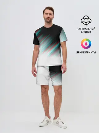 Мужской костюм с шортами / GLITCH STRIPES
