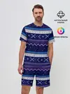 Мужской костюм с шортами / Яркий узор 2