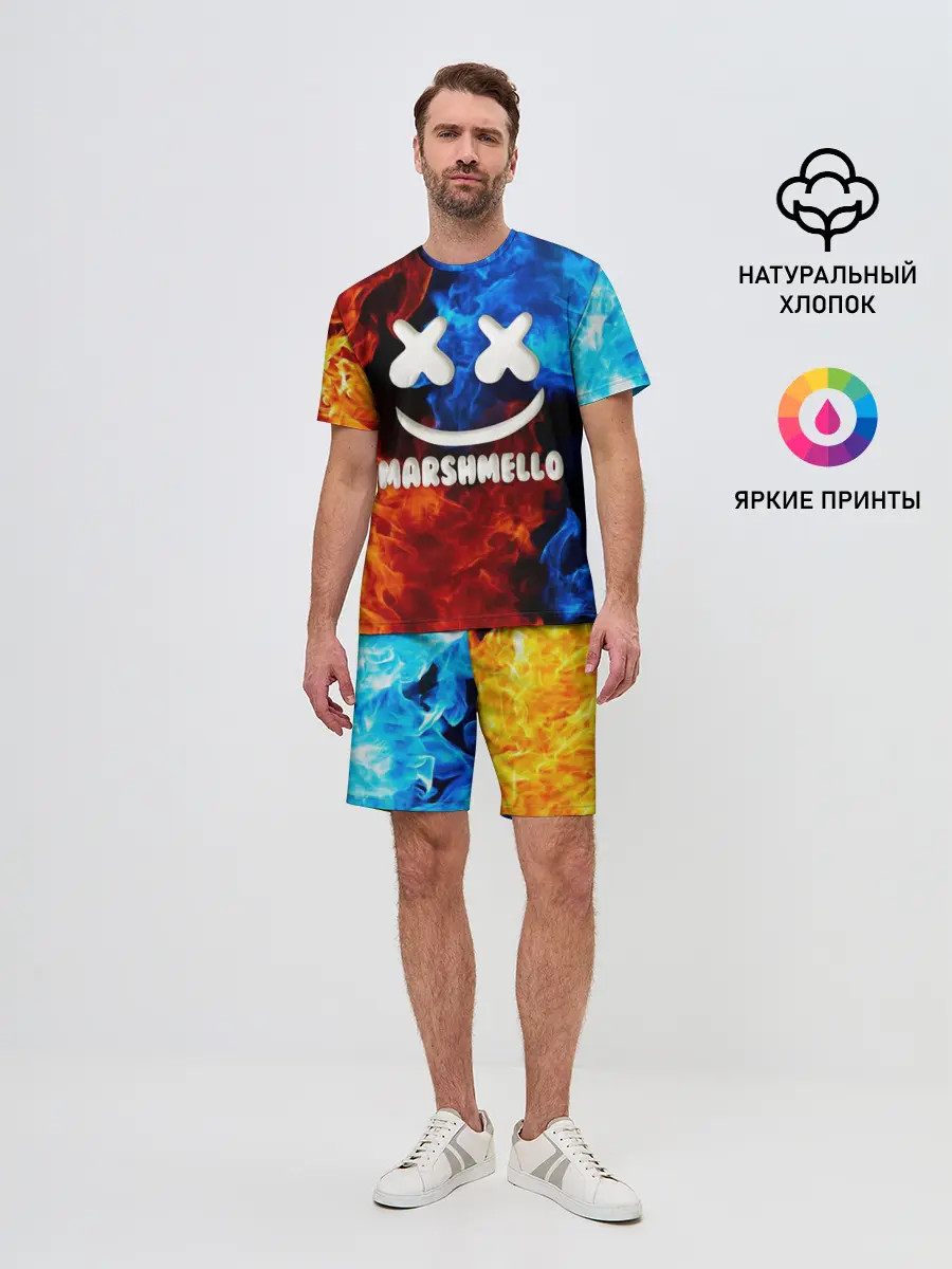 Мужской костюм с шортами / Marshmello Fire