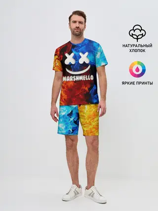 Мужской костюм с шортами / Marshmello Fire