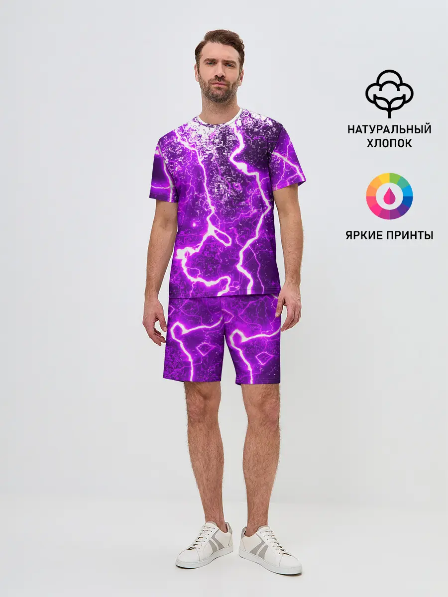 Мужской костюм с шортами / НЕОНОВЫЙ STORM