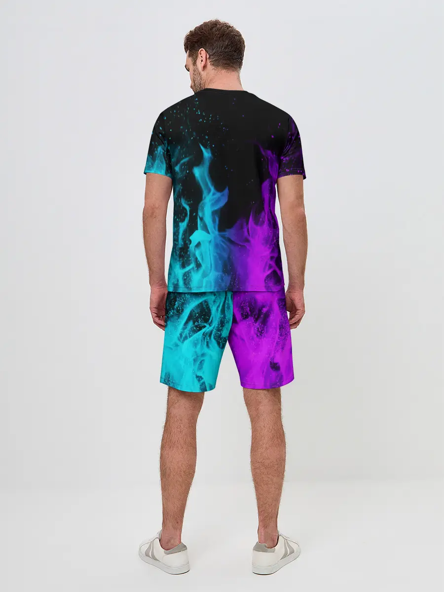 Мужской костюм с шортами / ПЛАМЯ | НЕОНОВЫЙ ОГОНЬ