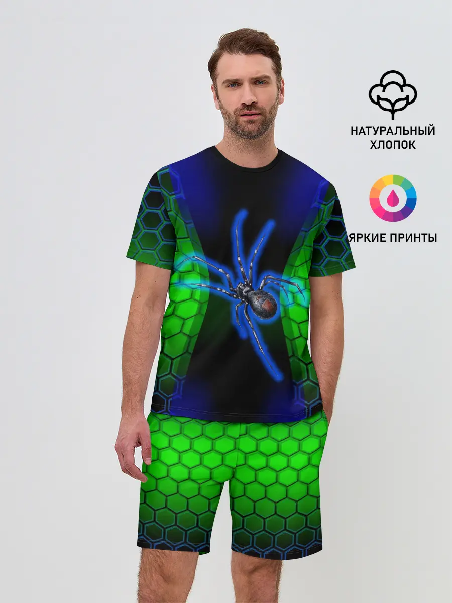Мужской костюм с шортами / Паук на ночной охоте