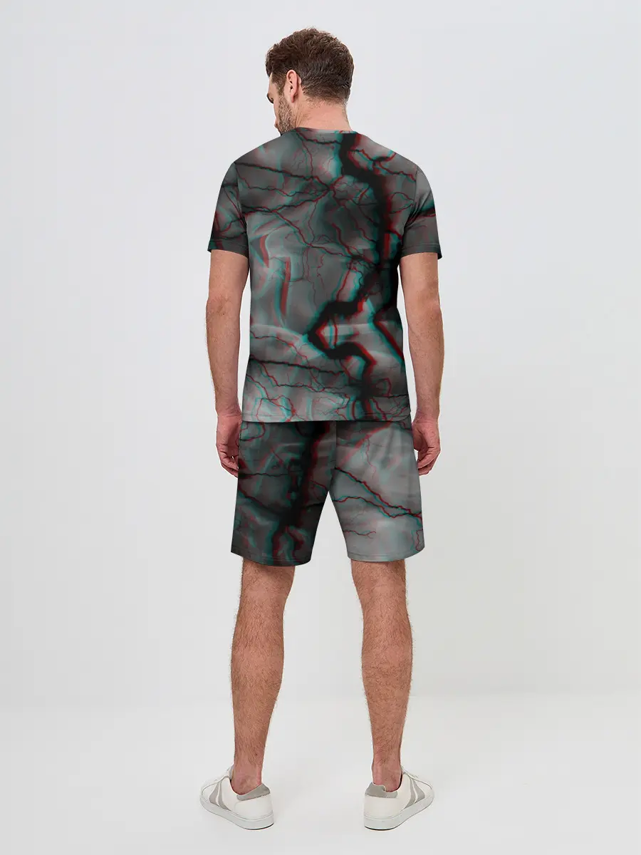 Мужской костюм с шортами / МОЛНИИ GLITCH