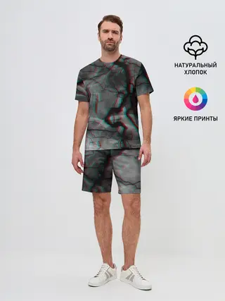 Мужской костюм с шортами / МОЛНИИ GLITCH