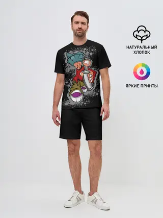 Мужской костюм с шортами / Граффити