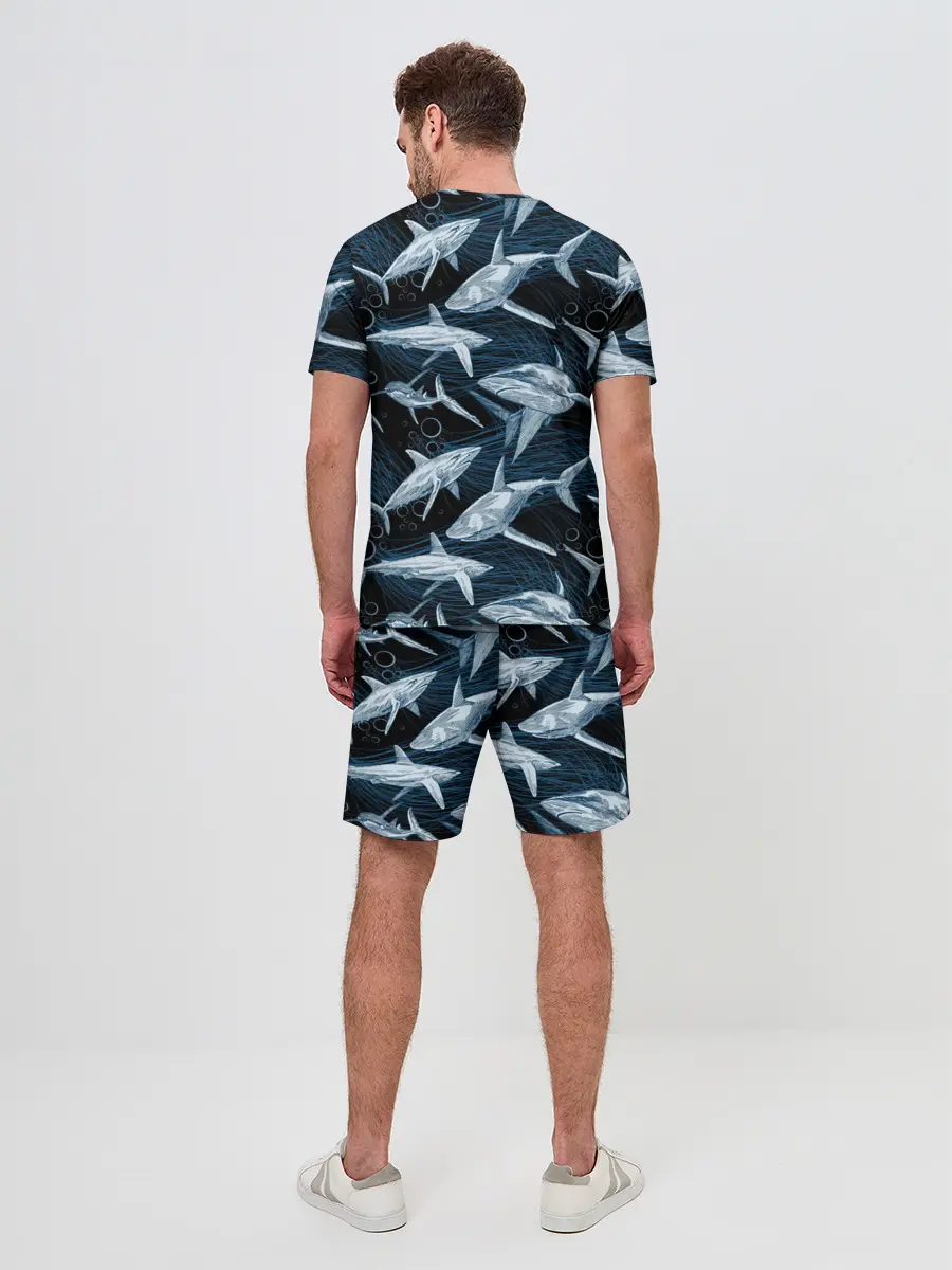 Мужской костюм с шортами / Акулы
