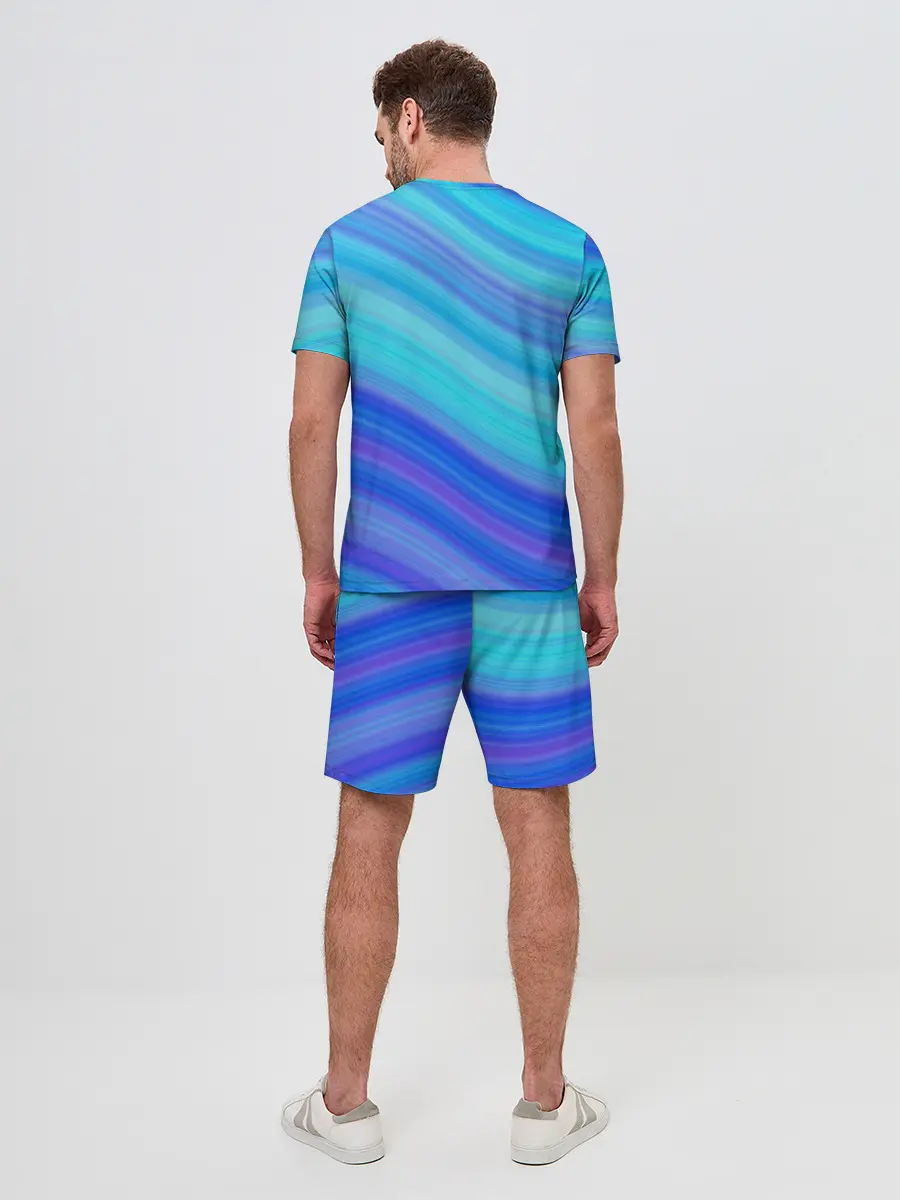 Мужской костюм с шортами / Абстракция. Влны.