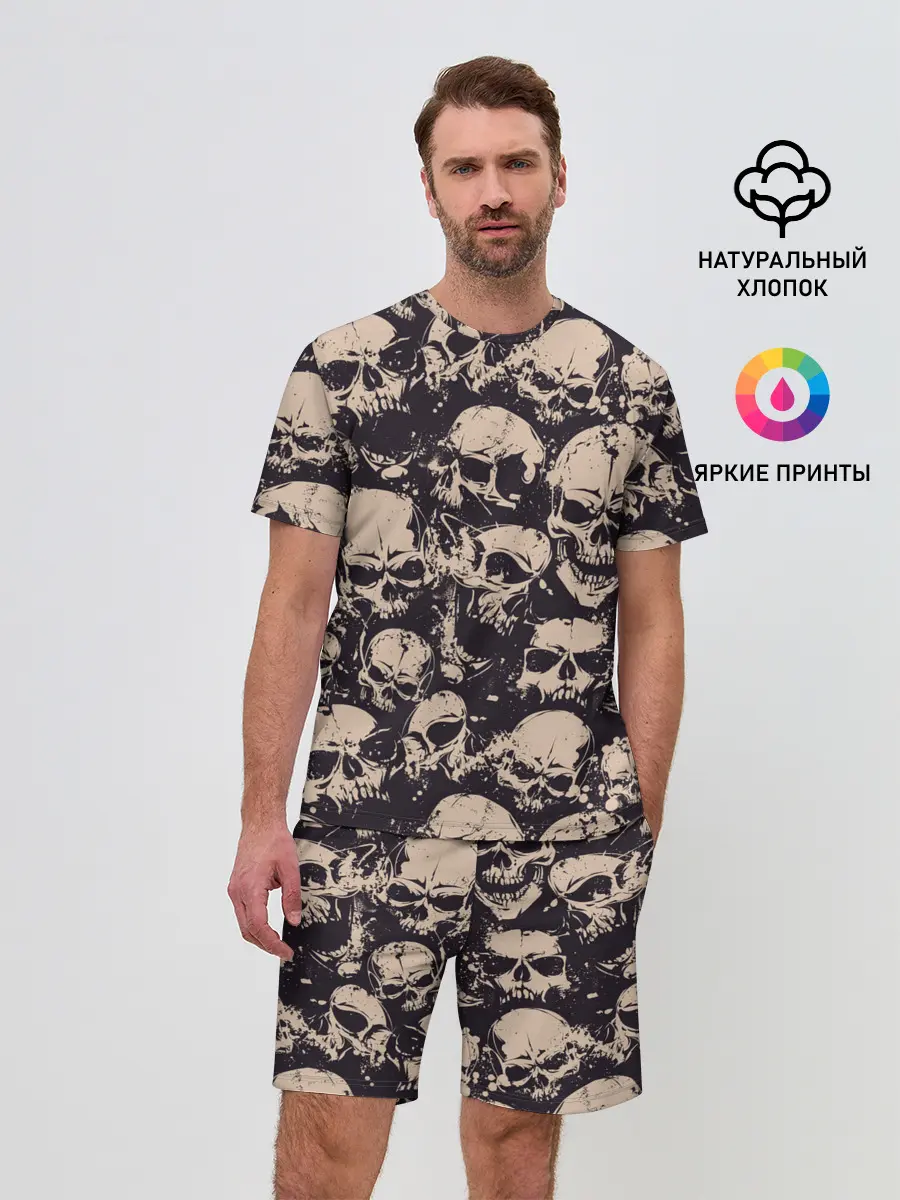 Мужской костюм с шортами / Черепа