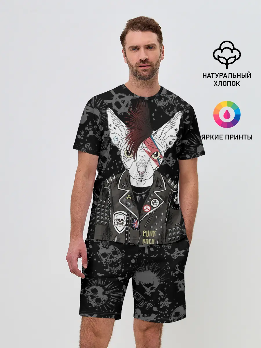 Мужской костюм с шортами / Кот в косухе