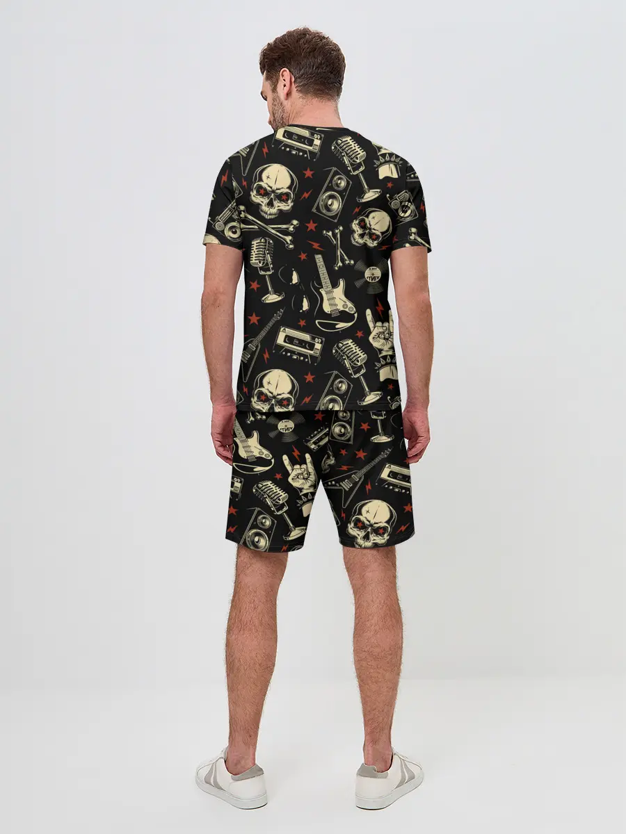 Мужской костюм с шортами / Гранж с черепами
