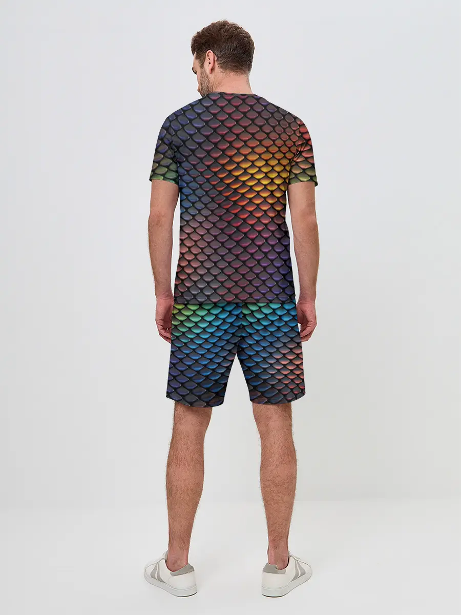 Мужской костюм с шортами / Радужная чешуя