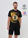 Мужской костюм с шортами / Золотой биткоин