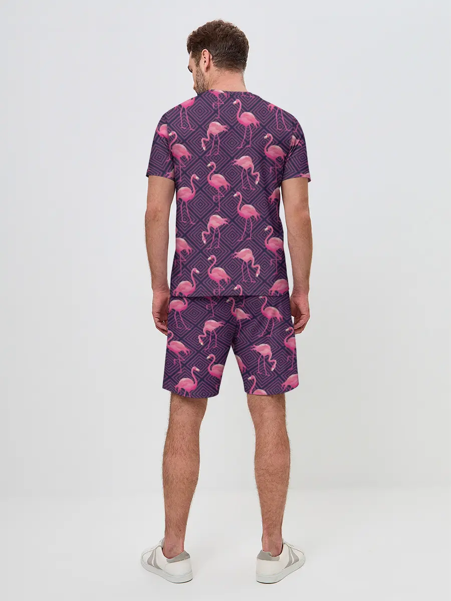 Мужской костюм с шортами / Фламинго