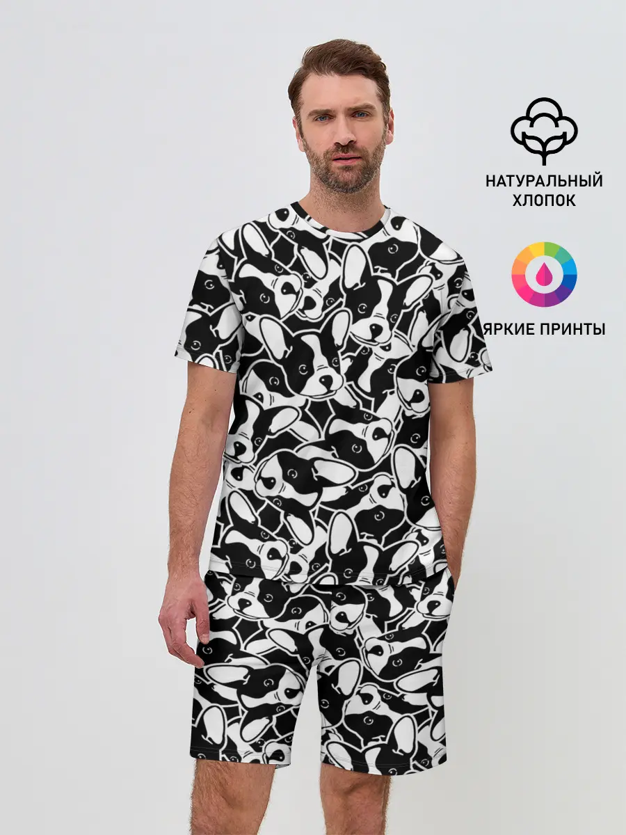 Мужской костюм с шортами / Забавные собаки