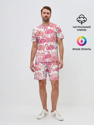 Мужской костюм с шортами / Фламинго