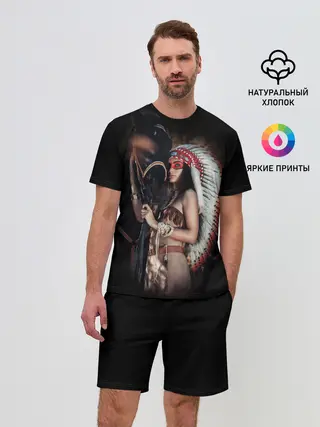 Мужской костюм с шортами / Девушка с лошадью