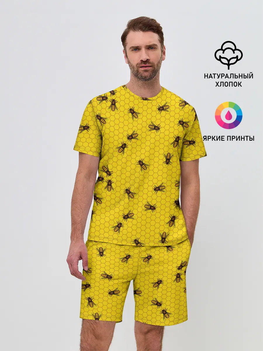 Мужской костюм с шортами / Пчелы в сотах