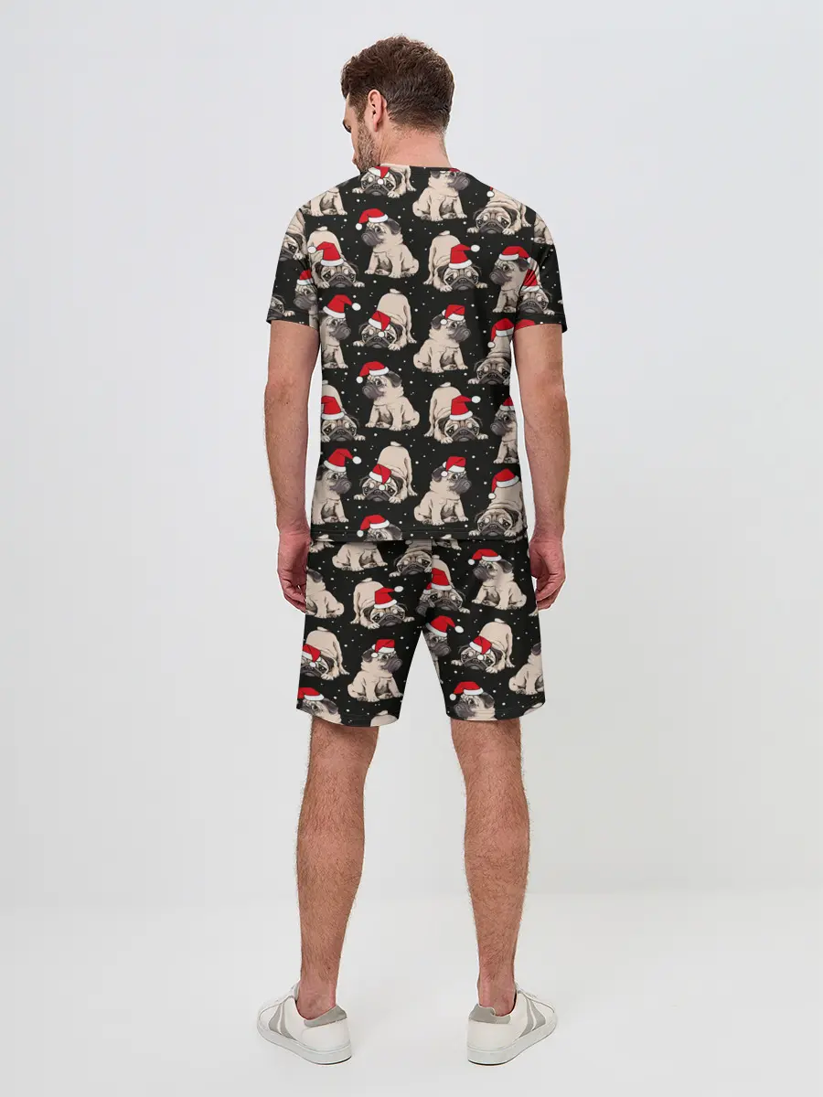 Мужской костюм с шортами / Новогодние мопсы
