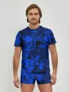 Мужские трусы с футболкой / SONIC BLUE PATTERN | СИНИЙ ЁЖ