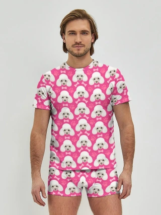 Мужские трусы с футболкой / Собака Пудель
