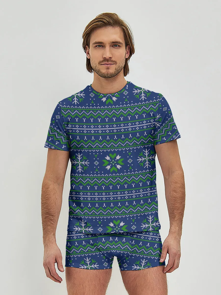 Мужские трусы с футболкой / Узорный свитер.