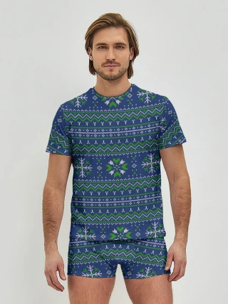 Мужские трусы с футболкой / Узорный свитер.