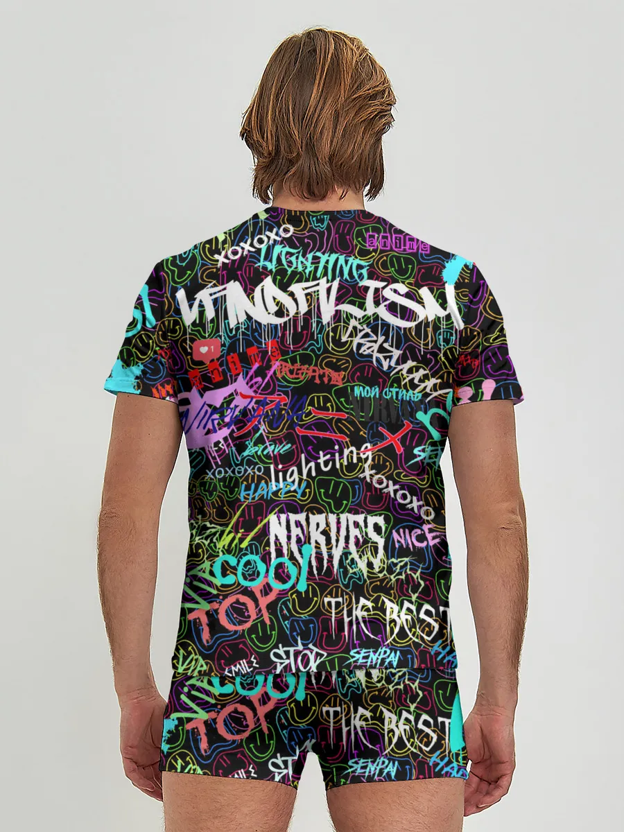 Мужские трусы с футболкой / neon graffiti | Smile