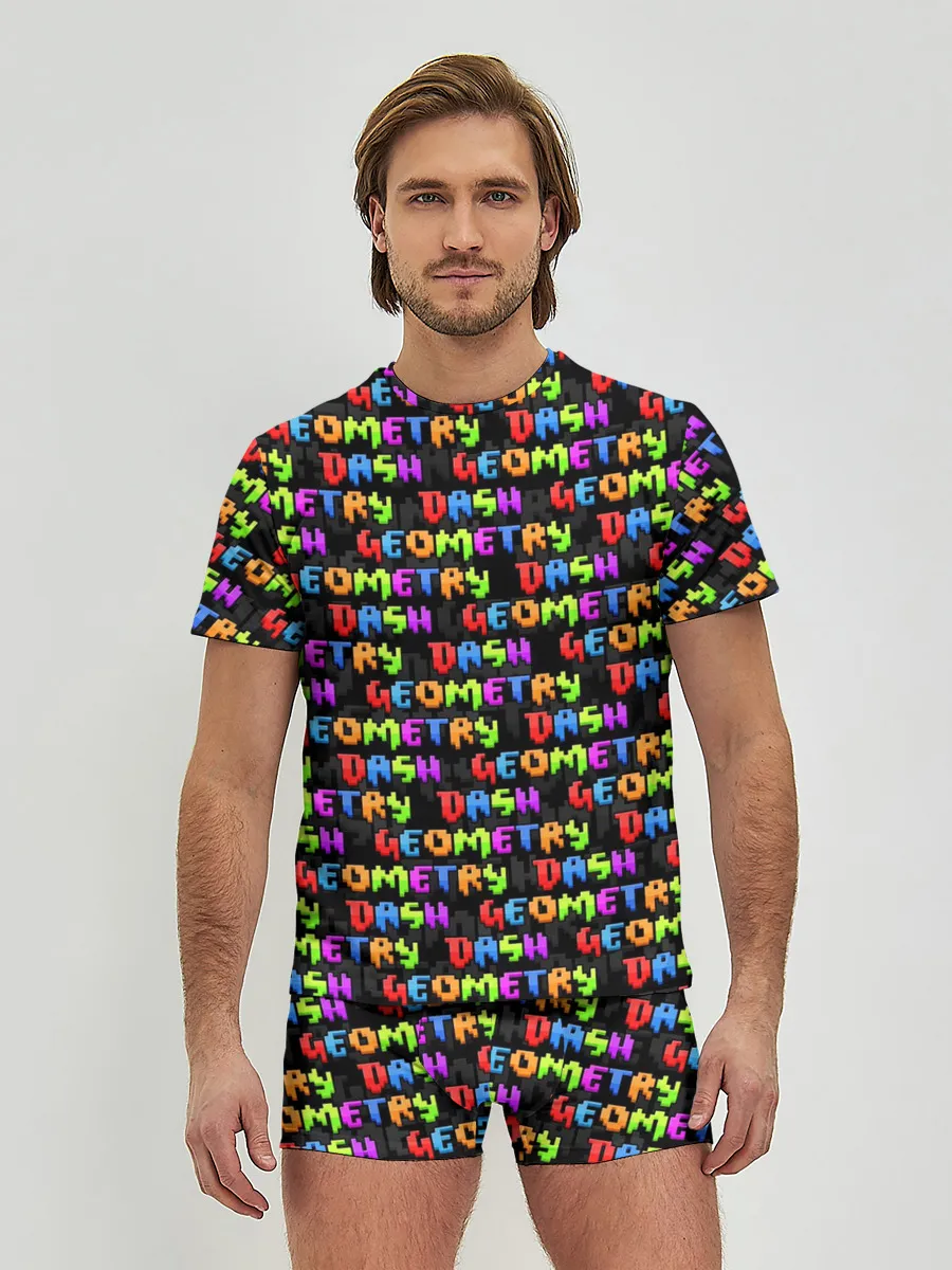 Мужские трусы с футболкой / GEOMETRY DASH / УЗОР / PATTERN