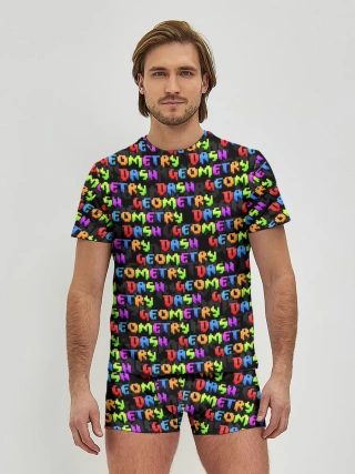 Мужские трусы с футболкой / GEOMETRY DASH / УЗОР / PATTERN