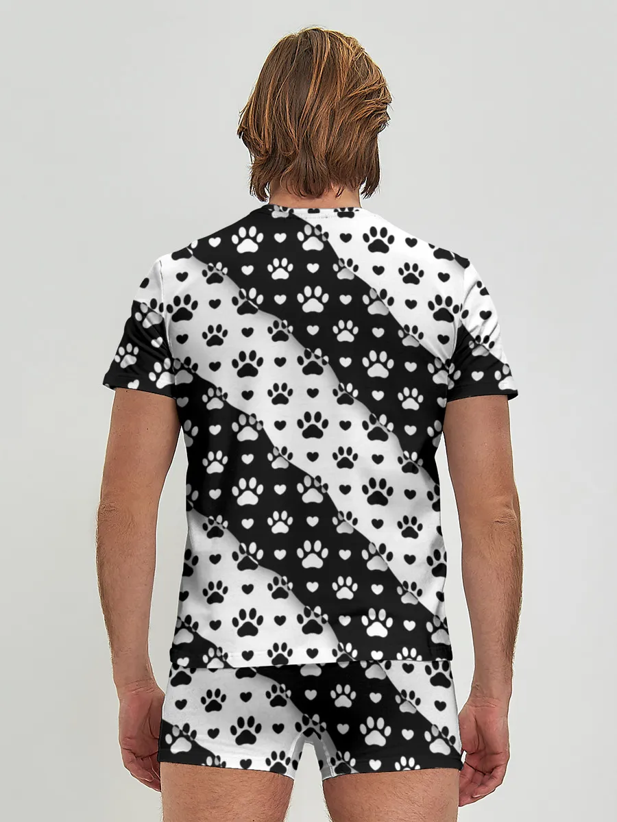 Мужские трусы с футболкой / Следы от Лап