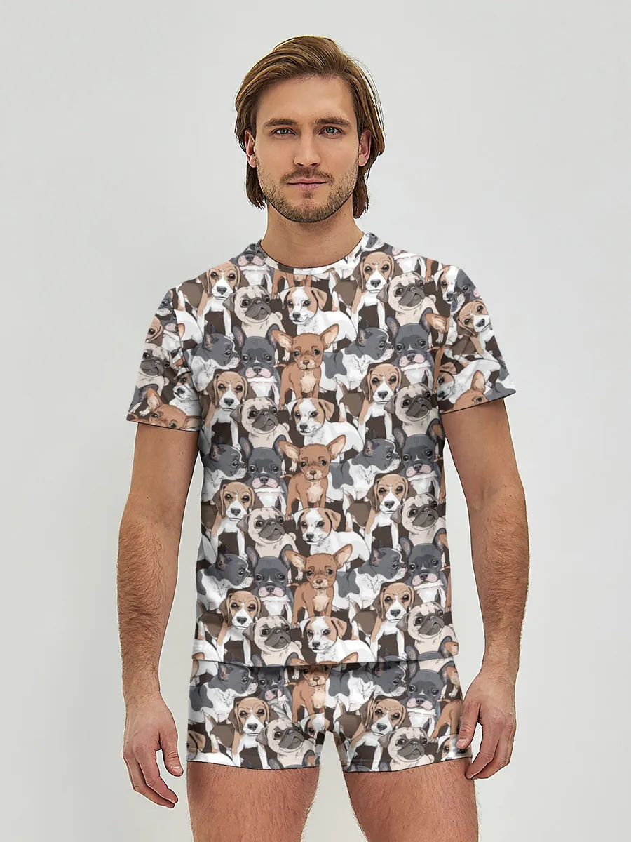 Мужские трусы с футболкой / Щенки Разных Пород