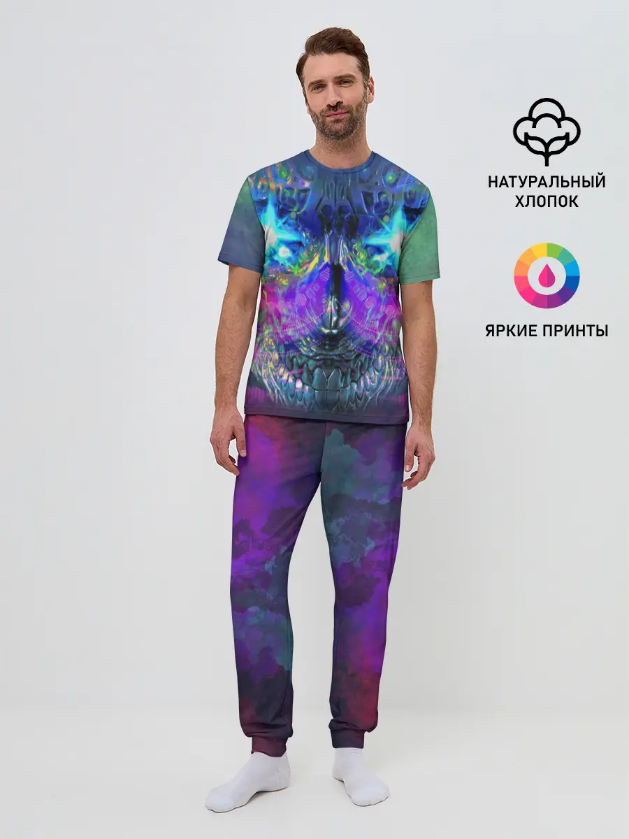 Мужская пижама с брюками / Черепок