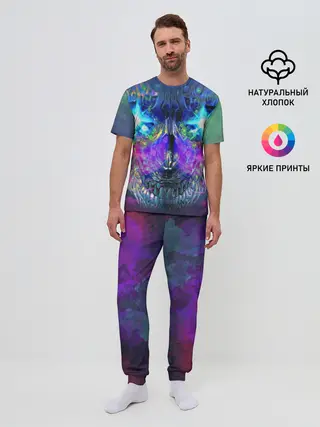 Мужская пижама с брюками / Черепок