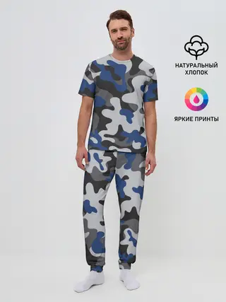 Мужская пижама с брюками / Камуфляж