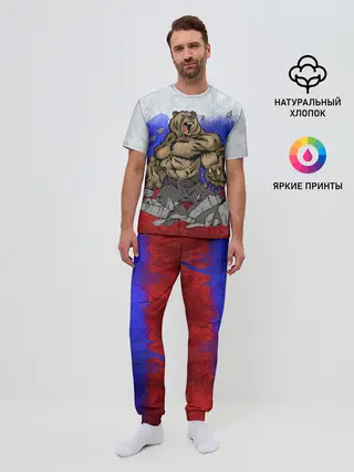 Мужская пижама с брюками / Медведь