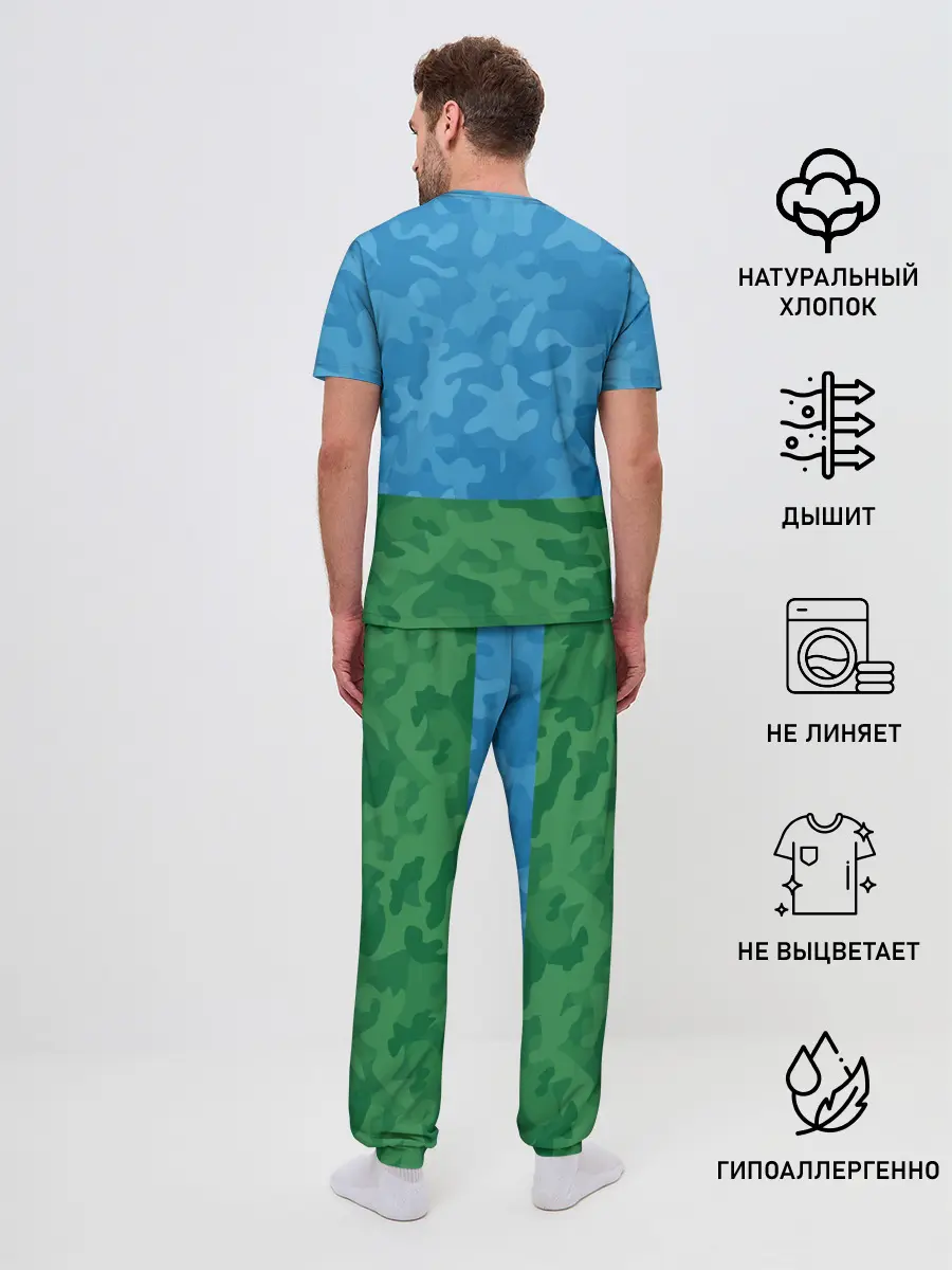 Мужская пижама с брюками / ВДВ медведь