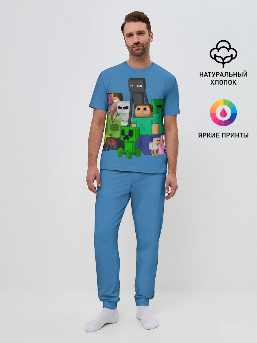 Мужская пижама с брюками / Майнкрафт