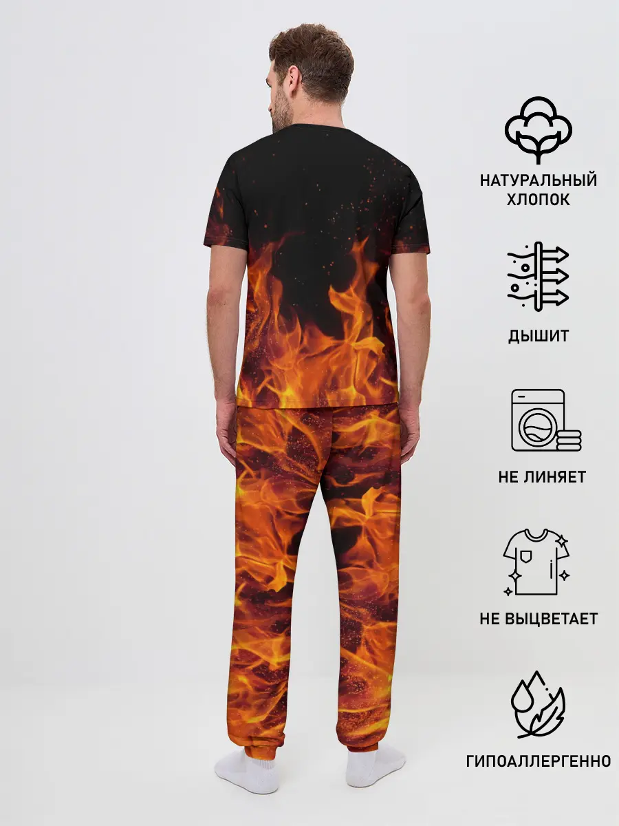 Мужская пижама с брюками / Огонь с искрами