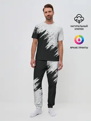 Мужская пижама с брюками / Краска и ничего лишнего!