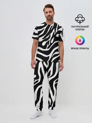 Мужская пижама с брюками / Зебра