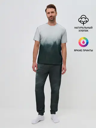 Мужская пижама с брюками / Лес