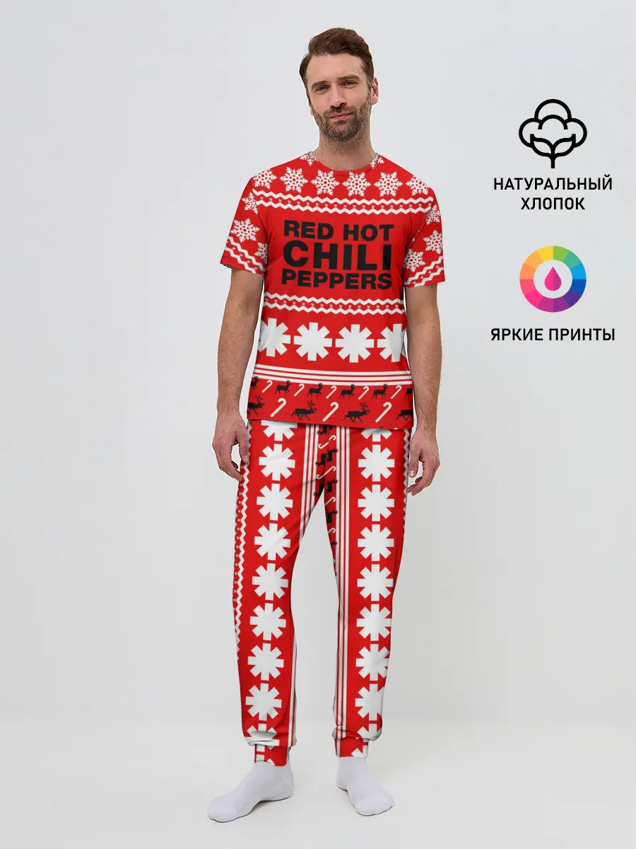 Мужская пижама с брюками / Праздничный RHCP